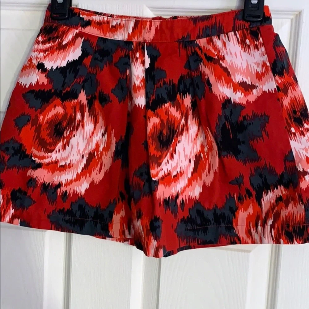 Gap Kids Red Black Print Lined Skirt